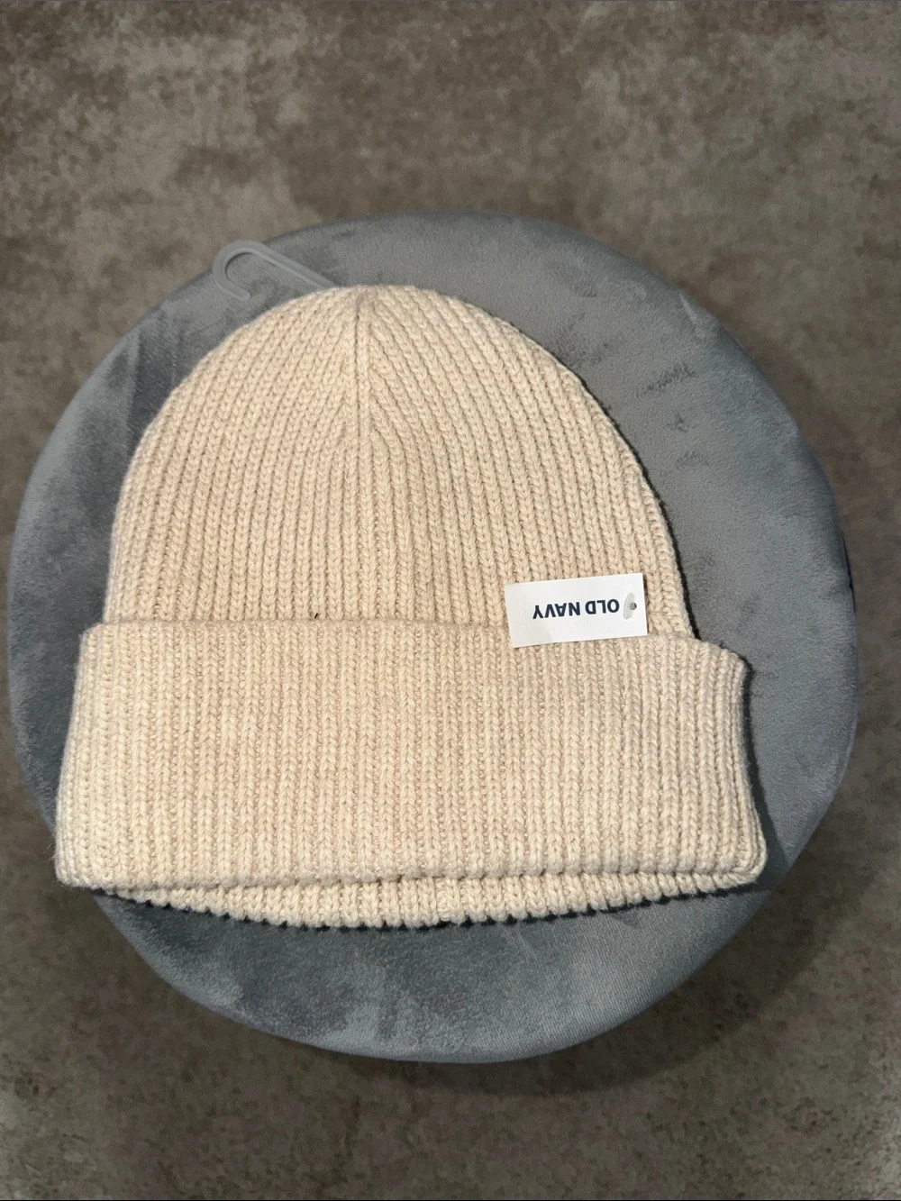 Nwt Old Navy Beige Ribbed Fold-Over Beanie